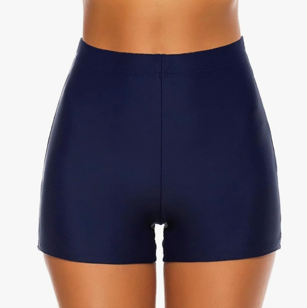 Tournesol Swim Shorts High Waisted Bathing Suit Bottoms Boy Shorts Navy XL